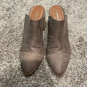 Report Tisha Grey/brown Block Heel Mules Clogs